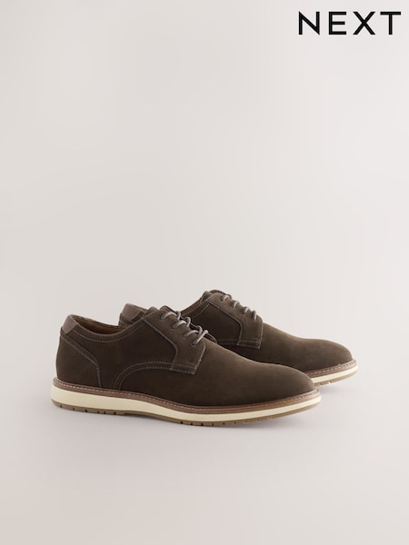 Brown Wedge Derby Shoes (F42374) | €56