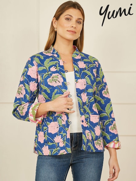 Sininen valo - Yumi Floral Reversible Quilted 100% Cotton Jacket (F42398) | €102