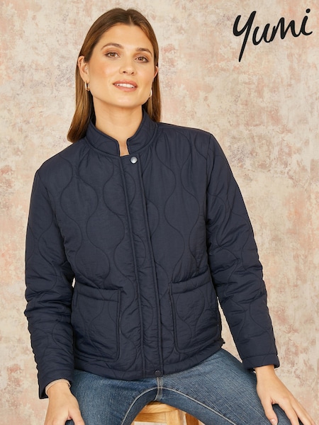 أزرق - Yumi Short Quilted Jacket (F42447) | ‏414 ر.س.‏