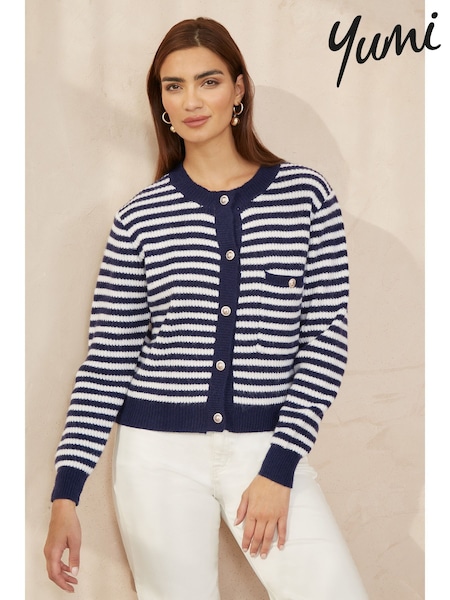 Yumi Relaxed Fit Stripe Knit Cardigan (F42450) | € 66