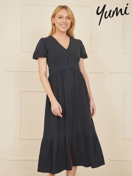 Yumi Viscose Button Through Midi Dress (F42469) | ‏327‏₪