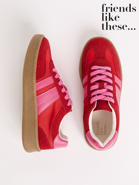 Friends Like These Red Pink Standard Fit Lace-Up Retro Gumsole Sports Trainers (F42487) | 2,043 UAH