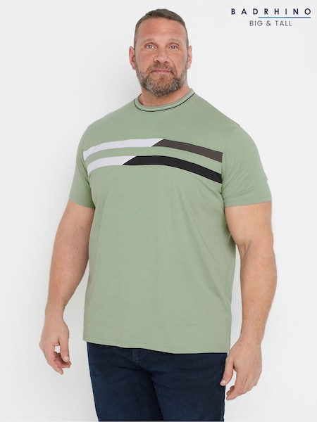 BadRhino Big & Tall Green Cut & Sew 100% Cotton T-Shirt (F42496) | 94 QAR