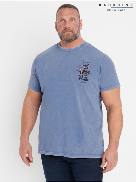 BadRhino Big & Tall Blue Snake Japanese 100% Cotton T-Shirt (F42510) | €32