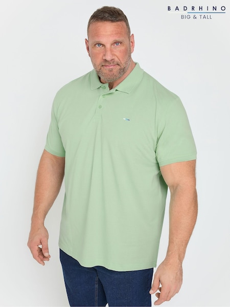 Зелений - BadRhino Big & Tall Plain Pique 100% Cotton Polo Shirt (F42512) | 1 202 грн