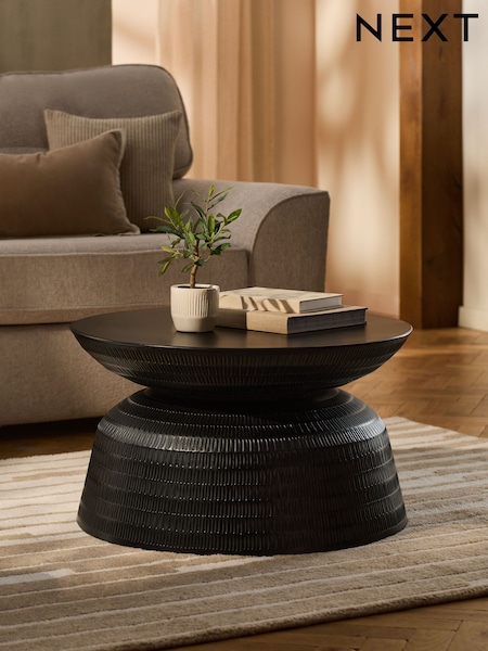 Black Loxley Metal Carved Effect Coffee Table (F42539) | €400