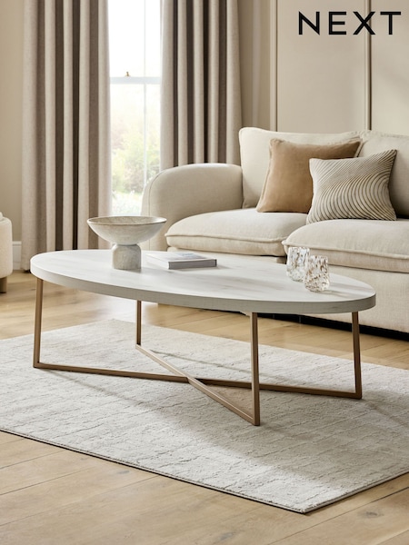 White Bronx Chevron Extra Large Coffee Table (F42575) | €275