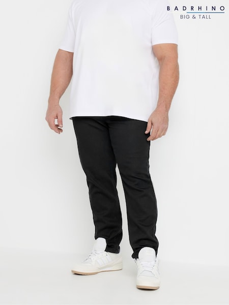 Чорний - BadRhino Big & Tall Super Стрейчевий В'язані джинси джинси (F42579) | 2 704 грн