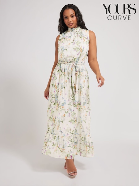 Natural - Rochie lungă Yours Curve London cu straturi suprapuse (F42738) | 521 LEI