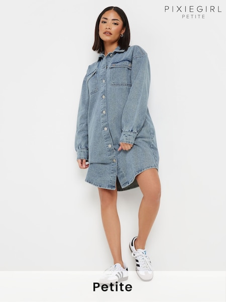 PixieGirl Petite Blue Denim Mini Dress (F42753) | €59