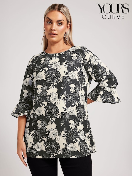 Yours Curve Black London Crochet Trim Blouse (F42764) | €52