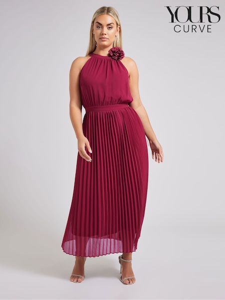 Красный - Yours Curve London Pleated Choker Corsage Dress (F42773) | €110