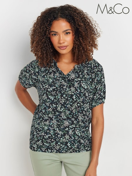 M&Co Short Sleeve Boho Print Top (F42782) | €44