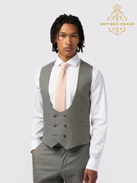 Antique Rogue Grey Blake Texture Waistcoat (F42901) | €106