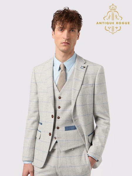 Antique Rogue Grey Powell Checks Tweed Jacket (F42932) | €208
