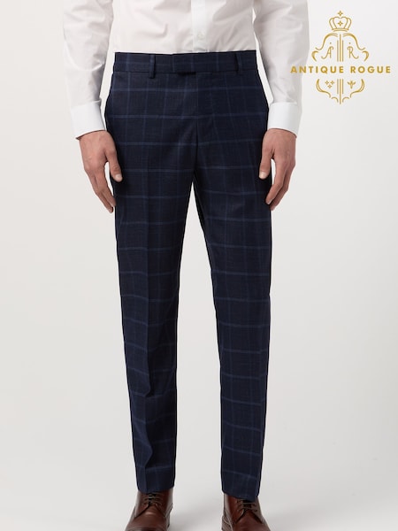 Antique Rogue Blue Check Trousers (F42951) | €91