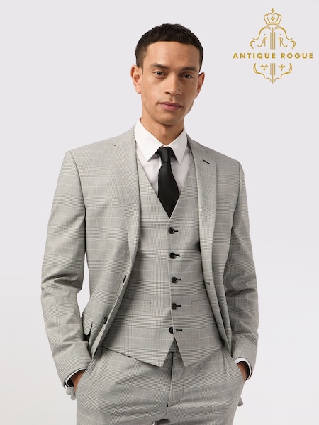 Antique Rogue Grey Check Jacket (F42952) | R$ 1,135