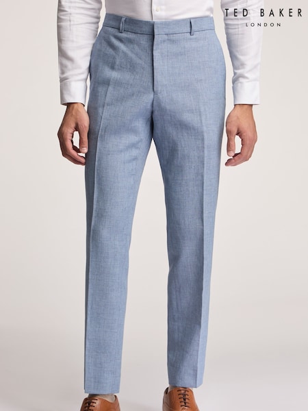 Ted Baker Airforce Blue Hydra Linen Slim Trousers (F42958) | €179