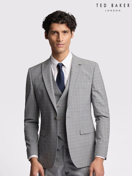 Ted Baker Grey Slim Bredon Check Jacket (F43110) | €330