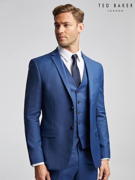 Ted Baker Blue Slim Jacket Forbe Sharkskin (F43121) | €330