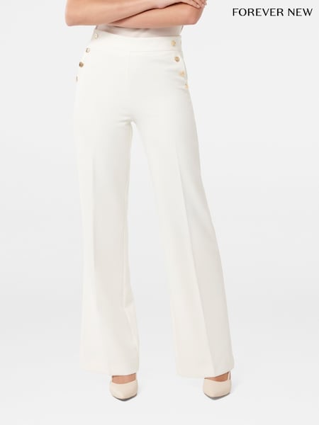 Forever New Kehlani Button Wide Leg Trousers (F43140) | €93