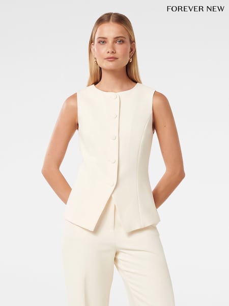 Forever New Cream Toni High Neck Waistcoat (F43144) | €80