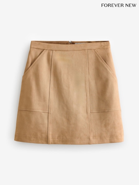 Forever New Brown Leah Vegan Suede Mini Skirt (F43145) | €66