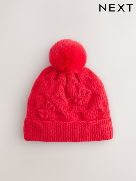 Red Bow Beanie Hat (1-16yrs) (F43266) | AED41 - AED46
