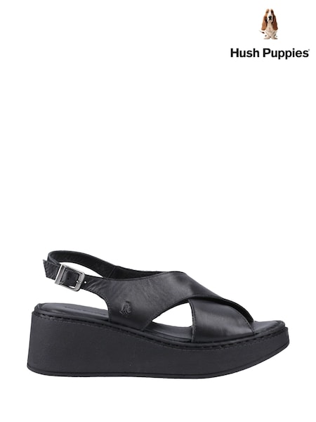 Hush Puppies Bex Wedge Black Sandals (F43351) | €114