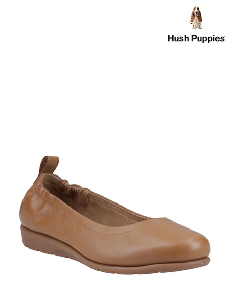 Marrón - Hush Puppies Skylar Black Ballerina Shoes (F43393) | 92 €