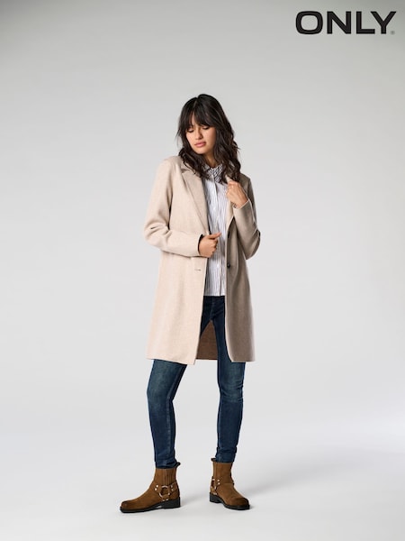 ONLY Natural Soft Feel Mid Length Light Coat (F43469) | ₪262