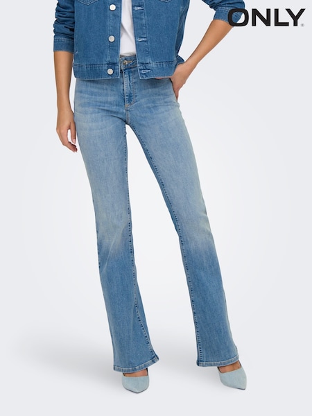 Bleumarin albastru - ONLY Mid Waist Flared Jeans With Comfort Stretch (F43476) | 261 LEI