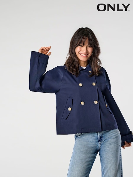 ONLY Blue Short Trench Coat (F43477) | €69