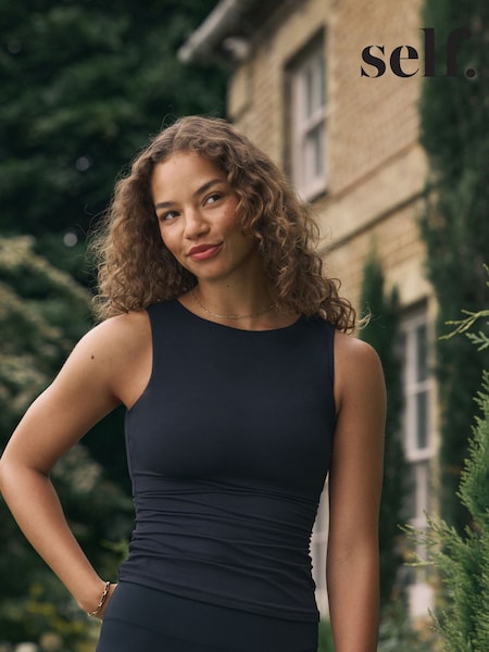 self. Black Boat Neck Vest Top (F43484) | €29