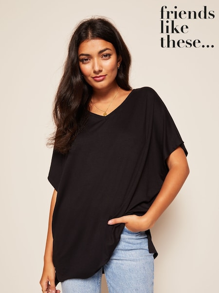 Friends Like These Black Short Sleeve Tunic (F43519) | €27