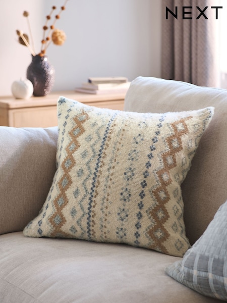 Green 50 x 50cm Fairisle Cushion (F43533) | 108 QAR