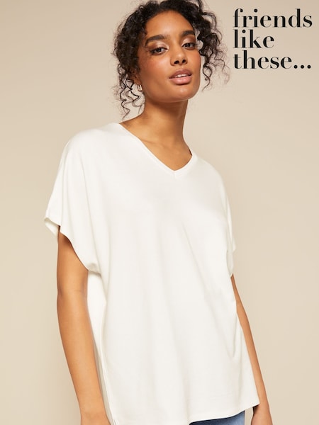 Friends Like These Ivory Short Sleeve Tunic (F43546) | €27