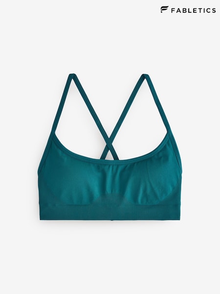 Fabletics Green Sleek Seamless Strappy Low Impact Bra (F43552) | €64