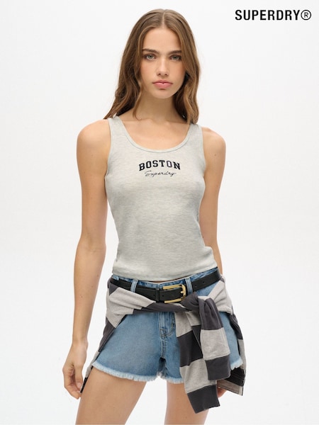 Superdry Grey Light Athletic Essential Graphic Vest Top (F43602) | €25