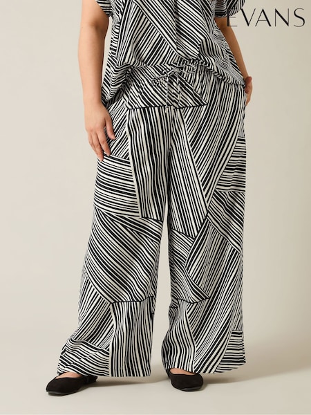 Evans Striped Air Flow Black Trousers (F43632) | €52