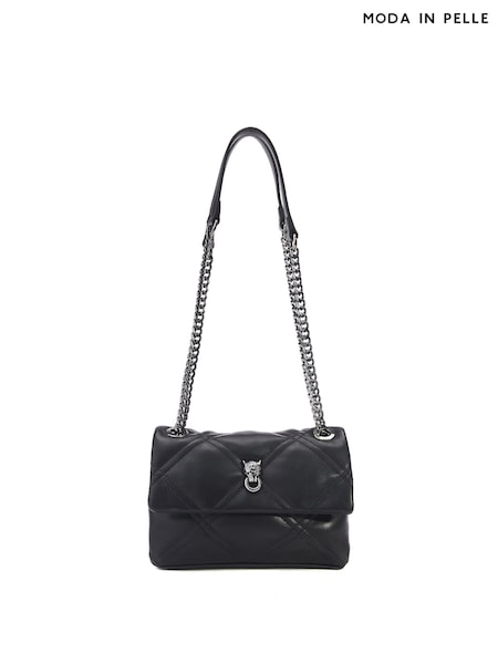 Moda In Pelle Small Ellie Quilted Cross-body Black Bag (F43742) | kr1 030