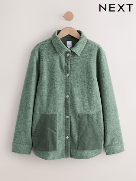 كاكي أخضر - Fleece Shacket (F43846) | ‏144 ر.ق.