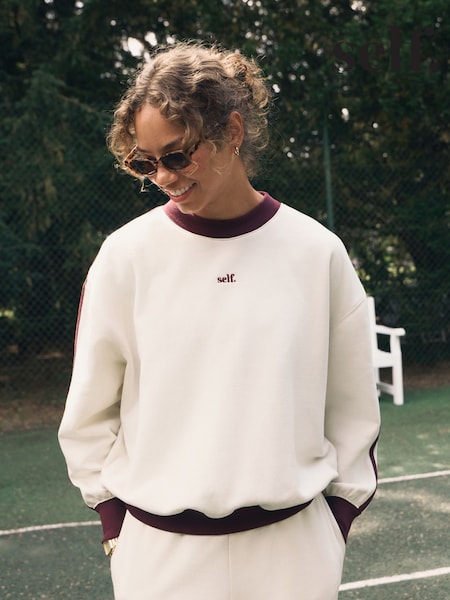 Ecru/BerryColourblock Self. Sweatshirt (F43873) | €36