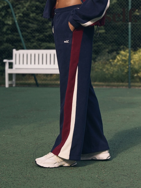 self. Berry/Navy Wide Leg Fleece Joggers (F43880) | €51