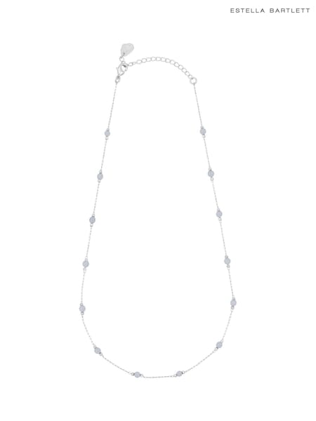 Estella Bartlett Pale Silver Tone Amazonite Paperlink Luck Necklace (F43956) | €36
