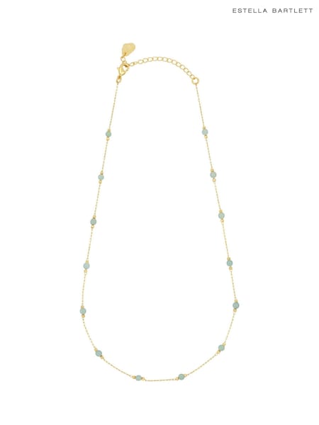 Guld ton - Estella Bartlett Amazonite Paperlink Luck Necklace (F43960) | kr530