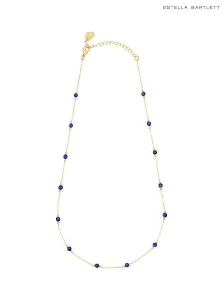 Estella Bartlett Metallic Gold Tone Amazonite Paperlink Luck Necklace (F43965) | €36