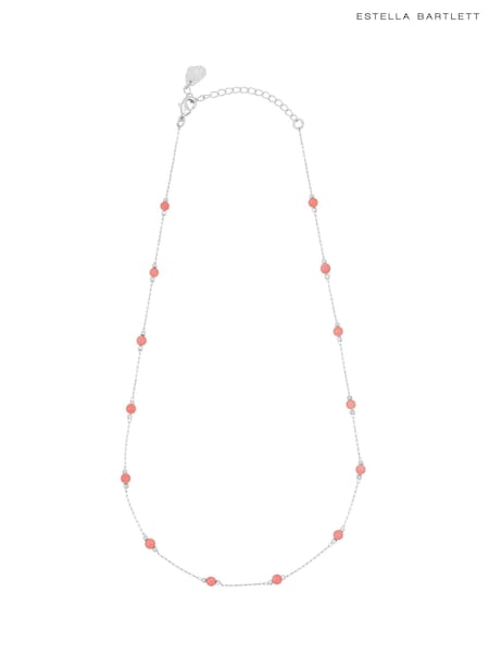 Estella Bartlett Silver Sand Amazonite Paperlink Luck Necklace (F43968) | €36