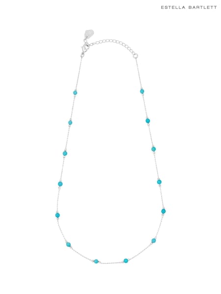 Estella Bartlett Silver Tone Amazonite Paperlink Luck Necklace (F43970) | €36