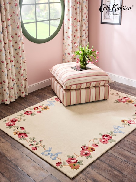 Cath Kidston Natural Rose and Bows Wool Tufted Rug (F43973) | €116 - €477